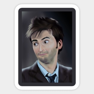 Tenth doctor portrait Sticker